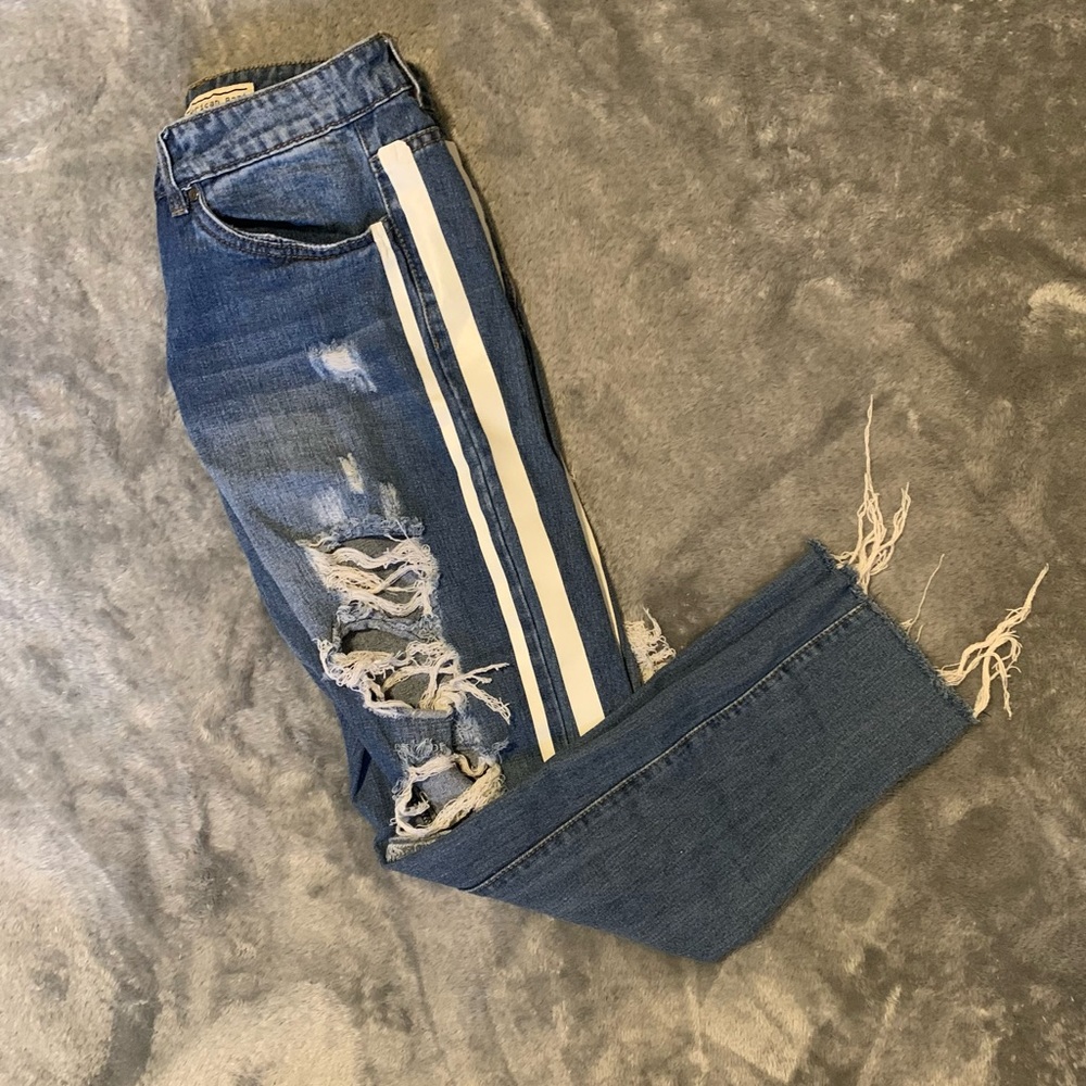 Fashion Nova Striped Boyfriend Jeans